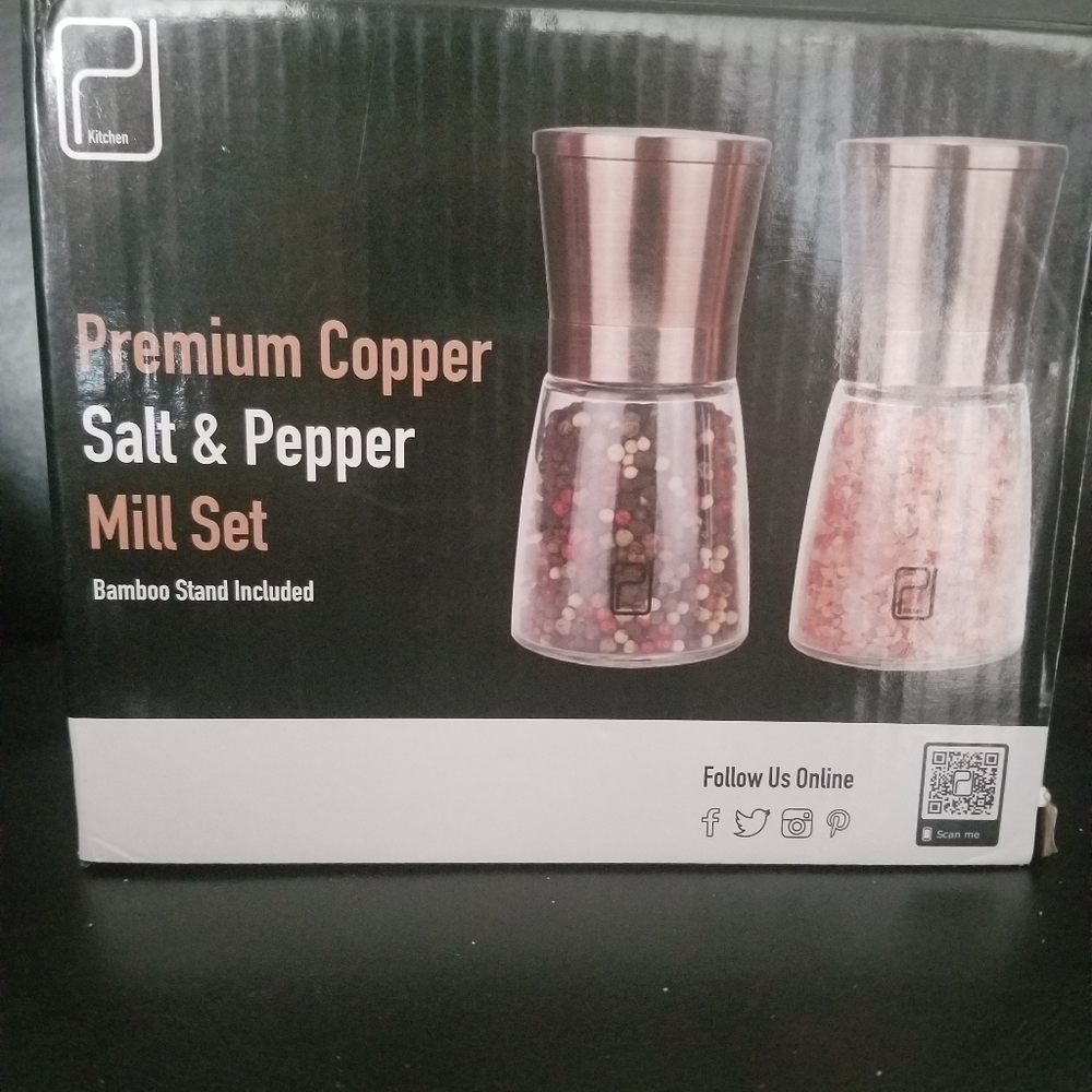 Premium Copper Salt &Pepper Mill Set - Picture 2 of 5